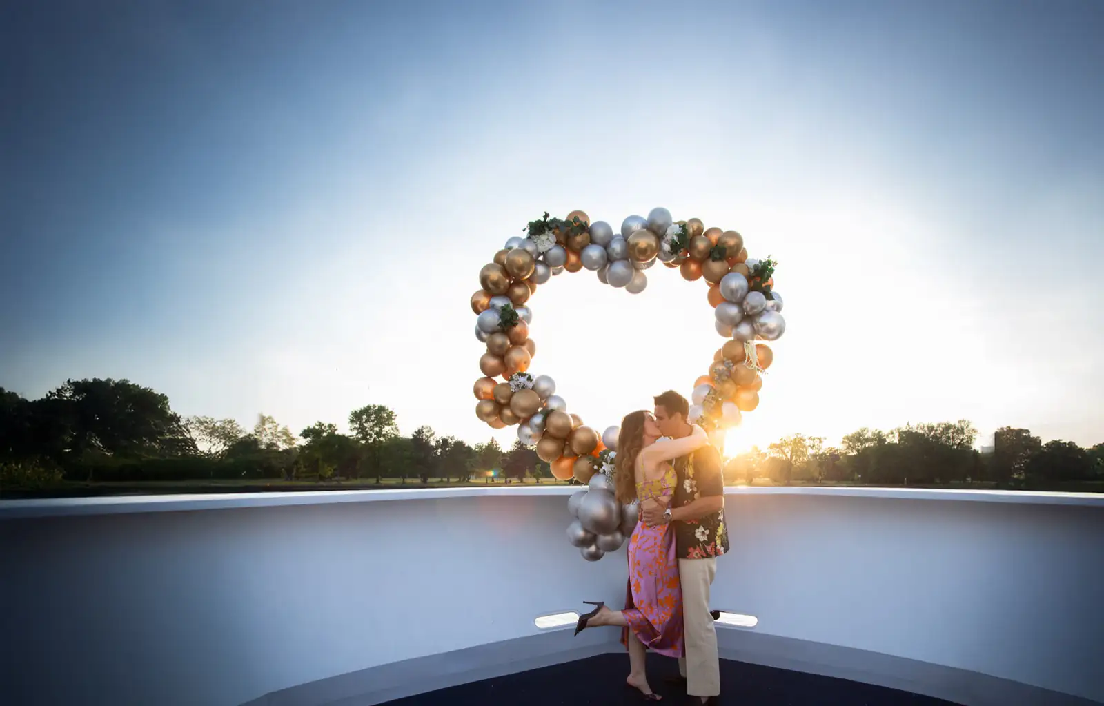 A sunset celebration on the bow