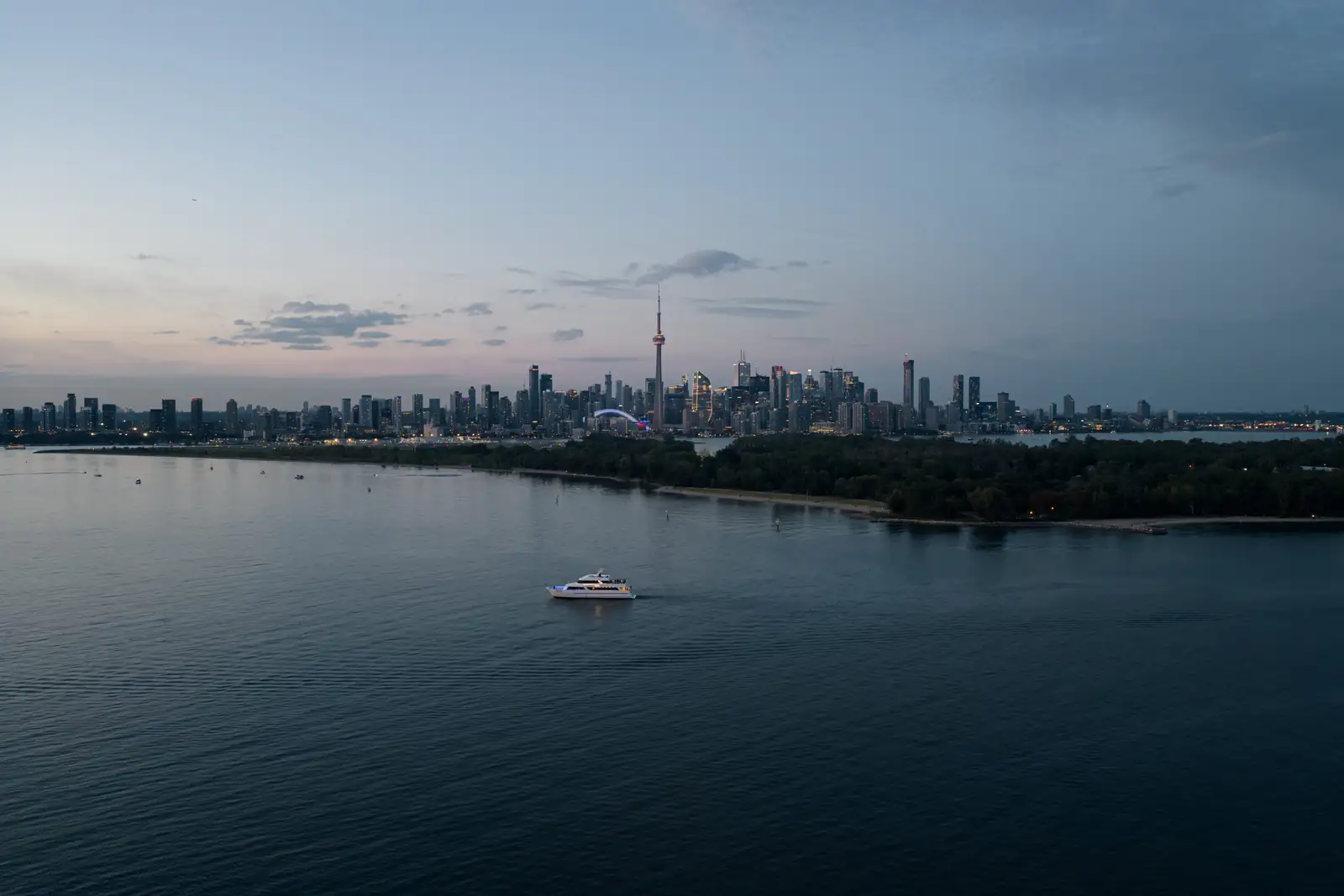 Yankee Lady against the Toronto skyline