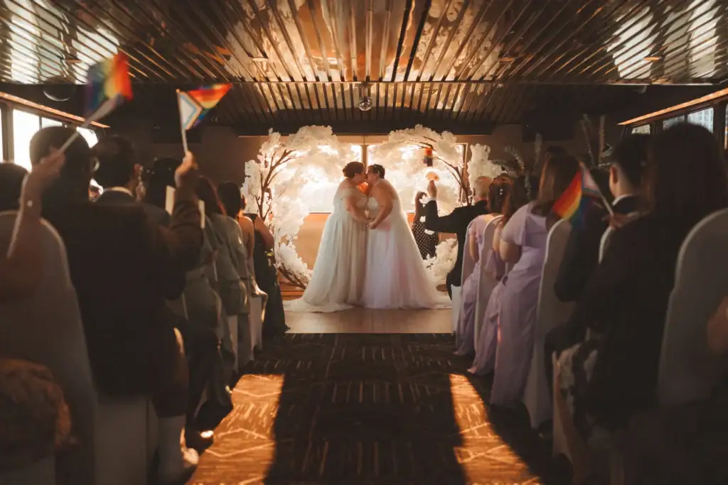 Wedding ceremony aboard Yankee Lady