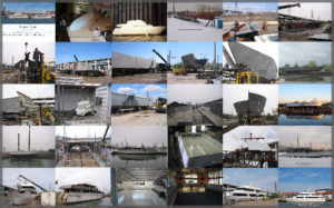 Collage of our cruise boats Yankee Lady III and IV being built in Toronto.