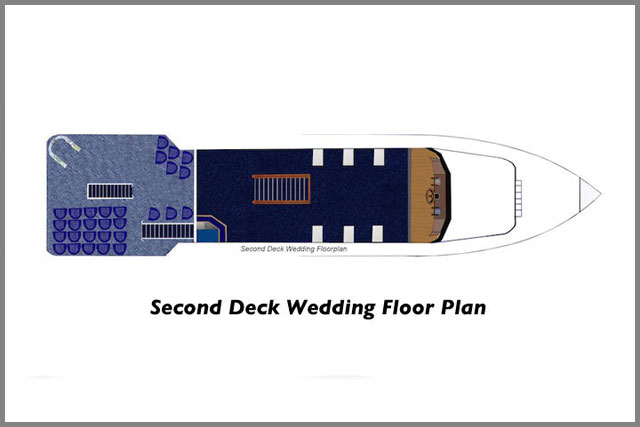 Second deck wedding floor plans for our two cruise boats.