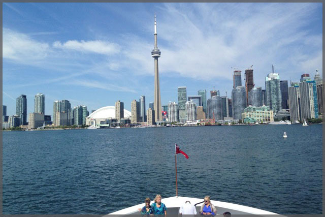 View of the CN Tower and Toronto skyline and a lovely afternoon cruise.