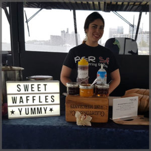 Wait staff waiting to assist you with at our waffle station.