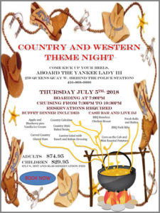 Flyer for our Country and Western theme cruise.