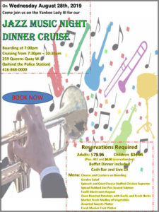 Flyer for our Jazz music theme cruise.