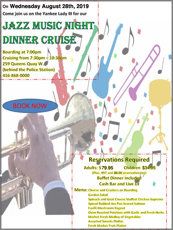Flyer for our Jazz theme cruise.