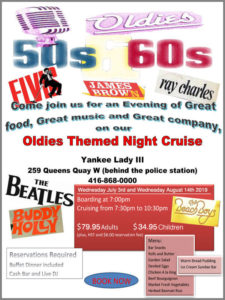 Flyer for our Oldies 50's and 60's theme cruise.
