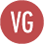 Round vegan icon with red circle and white letter VG.