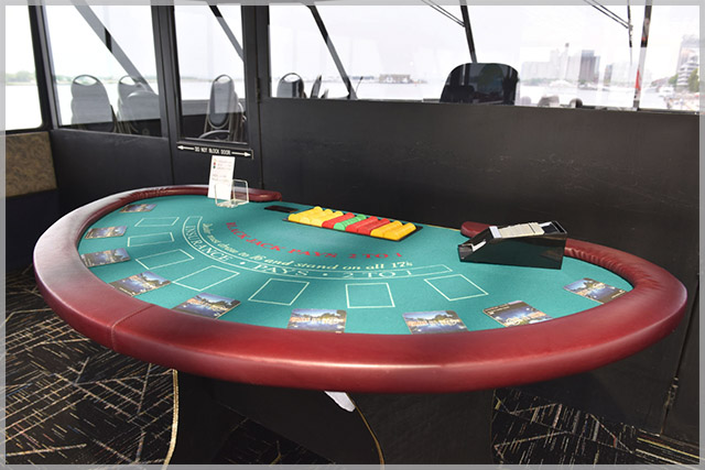 Blackjack table ready forclients.