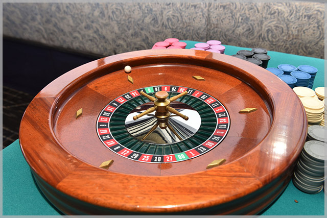 Roulette wheel is part of casino pckages.