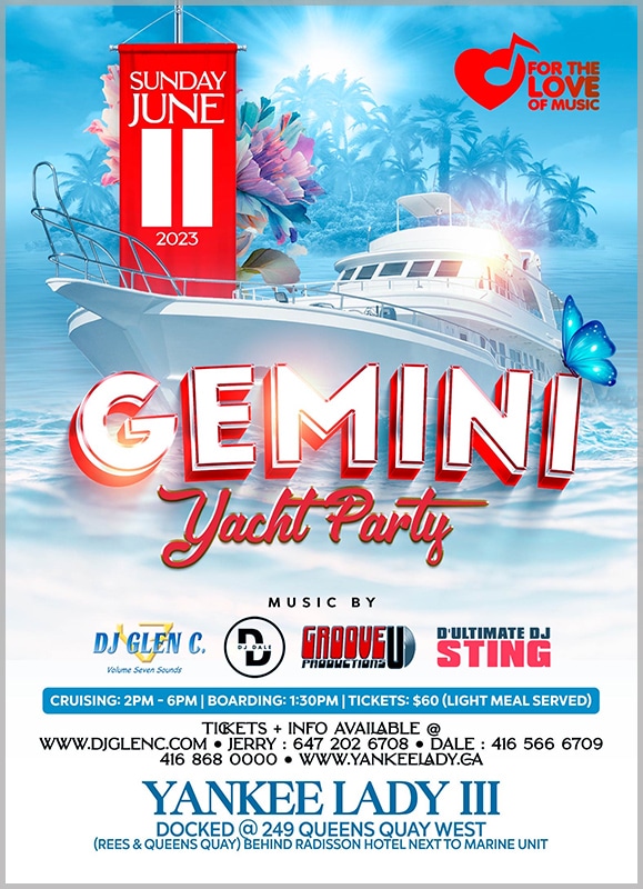 Flyer for the annual Gemini Cruise with Yankee Lady Cruises.